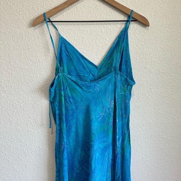 20. VTG Island Girl Women's XL Maxi Dress Hawaiian Tropical Blue Vacation Boho - Picture 9 of 9